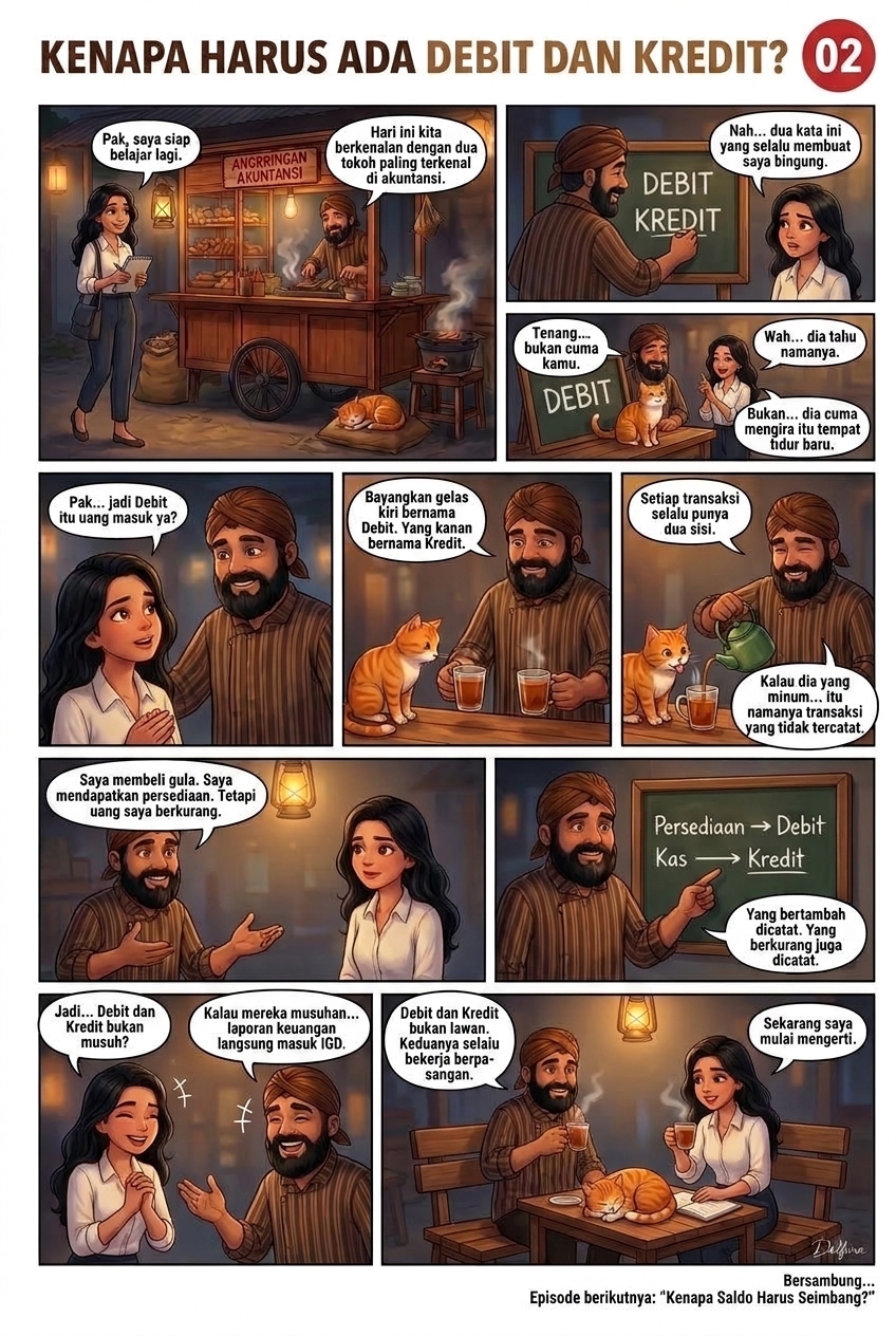 Komik Episode 02: Kenapa Harus Ada Debit dan Kredit?